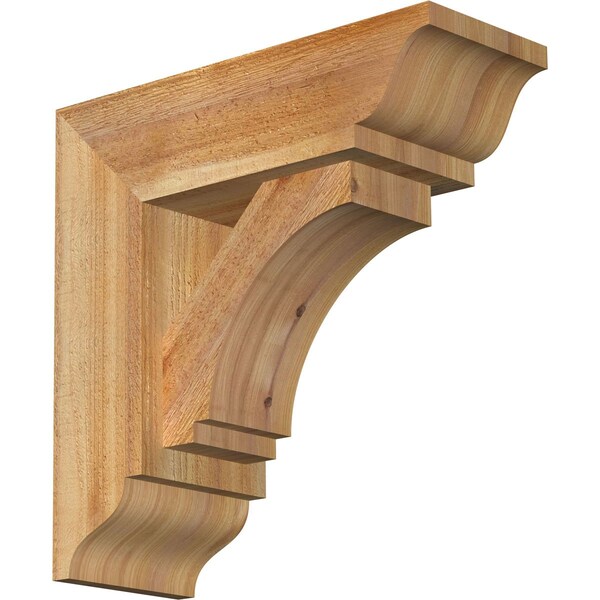 Ekena Millwork Imperial Traditional Rough Sawn Bracket w/ Offset Brace, Western Red Cedar, 6"W x 16"D x 16"H BKT0604X16X16IMP01RWR - main